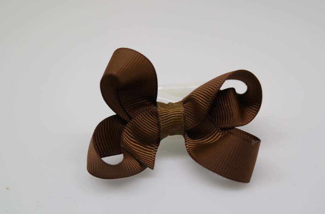 Small bowtique hair Bow with colors  Brown